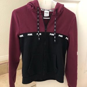 Victoria’s Secret PINK maroon zip up sweater